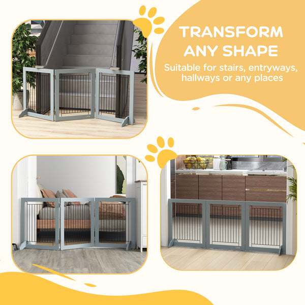 Freestanding Pet Gate, Grey