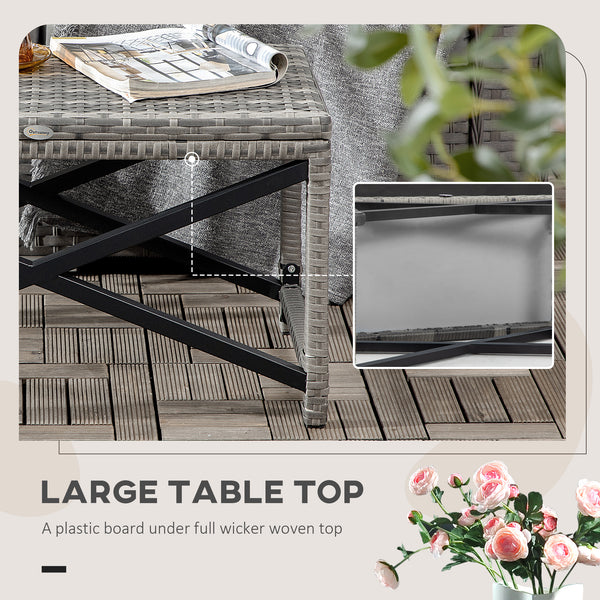 Wicker resin garden side table