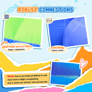 Large Narwhal Style Inflatable Water Castle with Slide, Trampoline, Pool