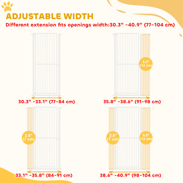 Extra Tall Pet Gate, White