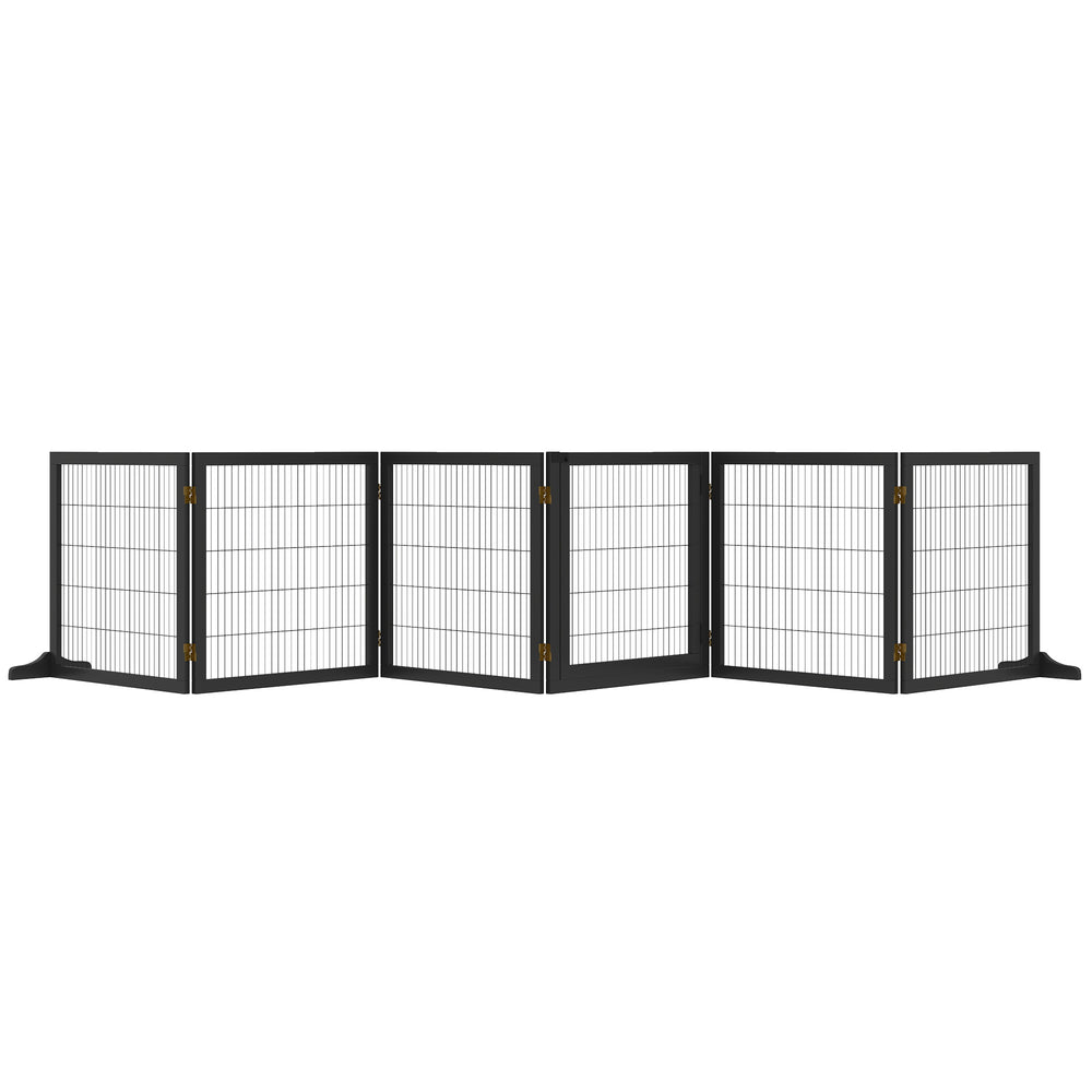 Freestanding Wooden Pet Gate, Black