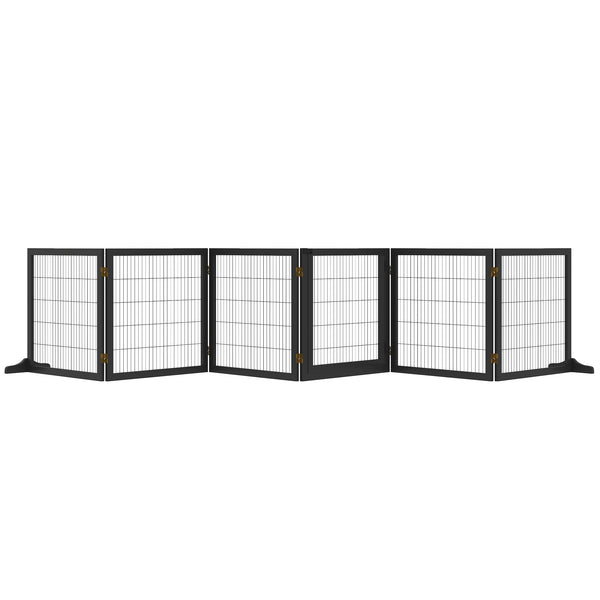 Freestanding Wooden Pet Gate, Black