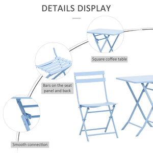 3-piece garden bistro set, blue