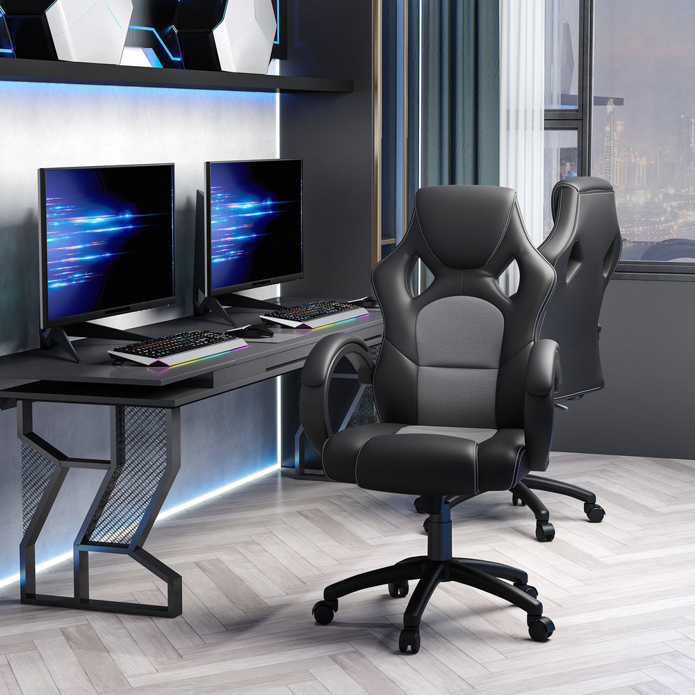 Gaming office chair with swivel casters