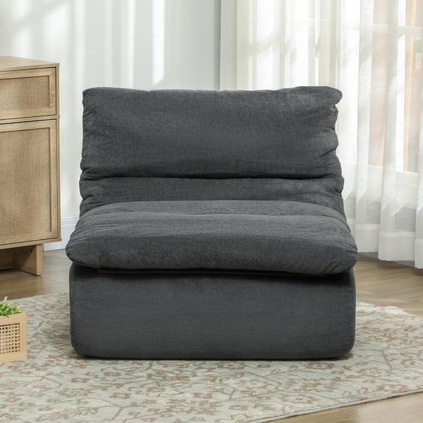 Ultra High Density Foam Armless Floor Sofa, Grey