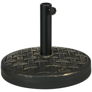 Concrete parasol base with rattan effect, bronze 