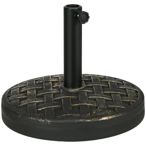 Concrete parasol base with rattan effect, bronze 