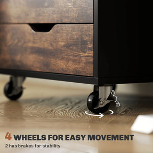 7-Drawer Vertical Filing Cabinet for Home Office, 47 x 39 x 90 cm, Rustic Brown