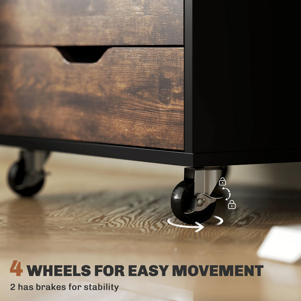 7-Drawer Vertical Filing Cabinet for Home Office, 47 x 39 x 90 cm, Rustic Brown