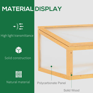 Portable wooden garden greenhouse, cold frame, with hinged lid