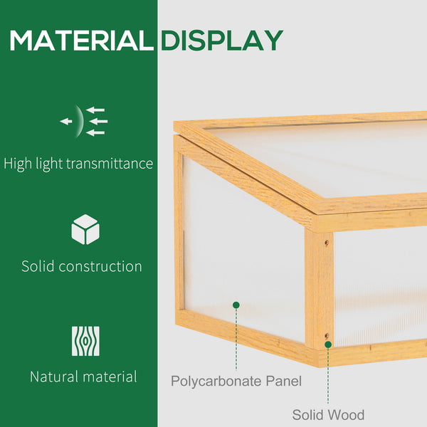 Portable wooden garden greenhouse, cold frame, with hinged lid