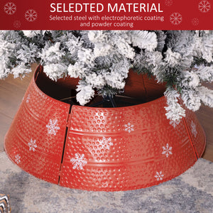 66cm Metal Christmas Tree Necklace with Red Snowflake Engraving