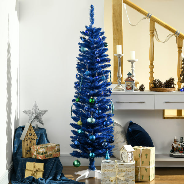 5ft Slim Blue Artificial Christmas Tree