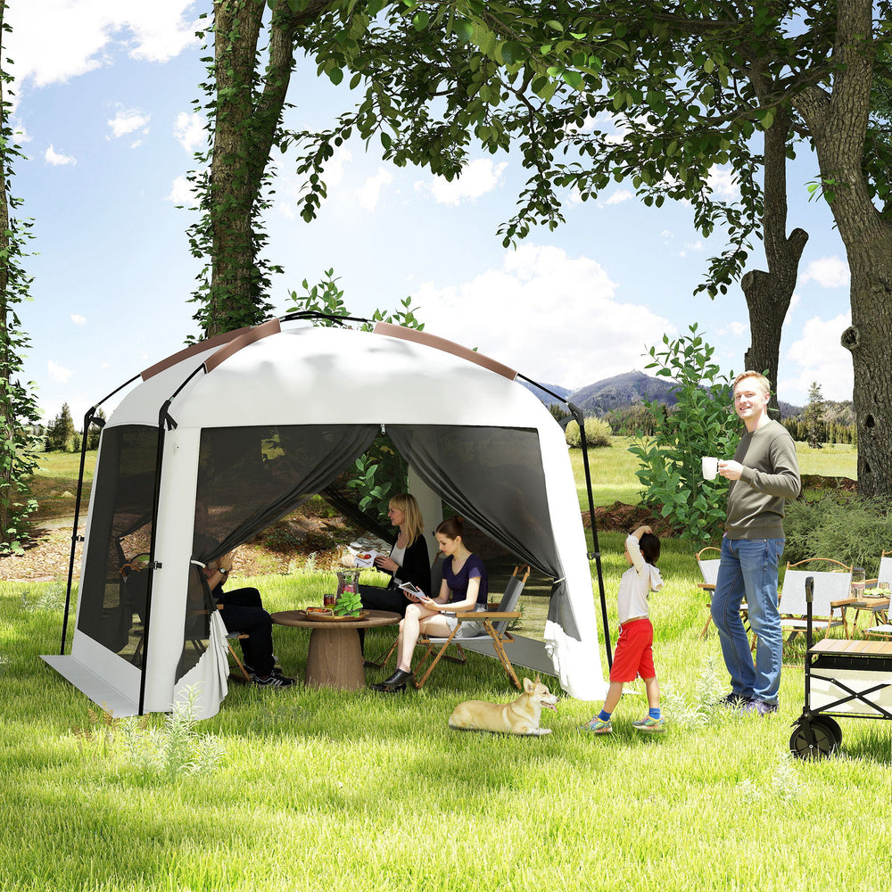 Mosquito net tent with UV50+ protection, carrying bag and stakes, white