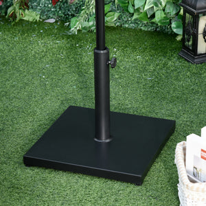 18kg Square Steel Parasol Stand with Adjustable Knob, Black