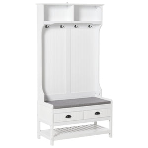 Hallway furniture with bench and shoe storage, white