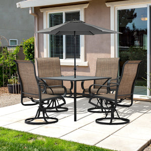 5-piece outdoor dining set, black