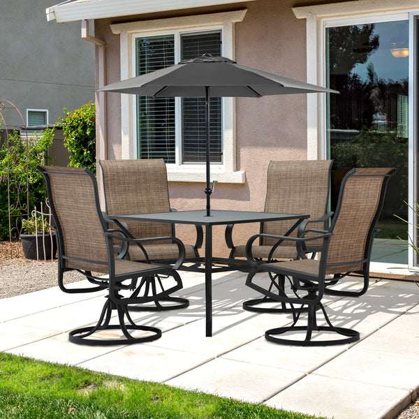5-piece outdoor dining set, black