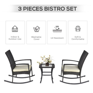 3-piece garden set in woven resin, dark grey.