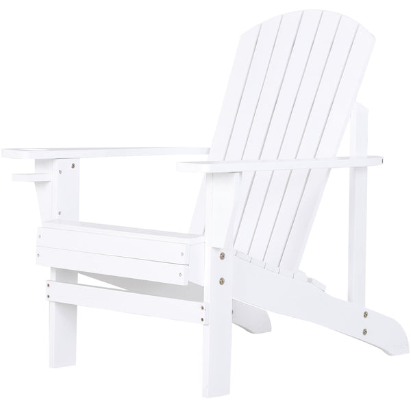 Classic Muskoka Adirondack Chair with Cup Holder, White