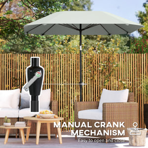 7.6-foot parasol with crank and tilt knob, light gray 