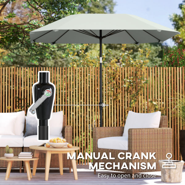 7.6-foot parasol with crank and tilt knob, light gray 