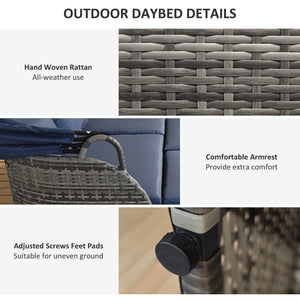 6-piece rattan patio set with canopy and lift-top coffee table