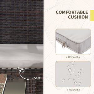 4 Piece Patio Furniture Set with Sofa Loveseat, White