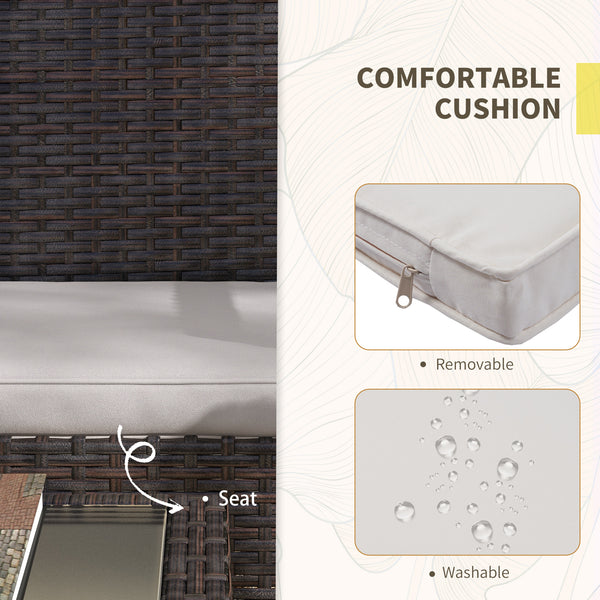 4 Piece Patio Furniture Set with Sofa Loveseat, White