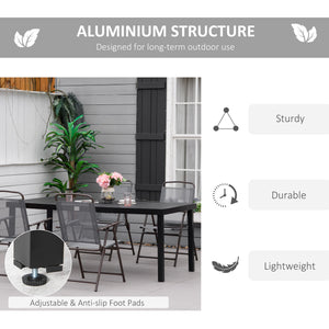 Rectangular aluminum garden table, black