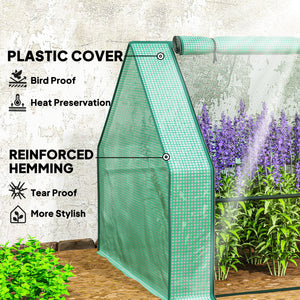 Mini Portable Tunnel Greenhouse for Growing Plants and Flowers, Warm Greenhouse with Zippered Roll-Up Doors, Green