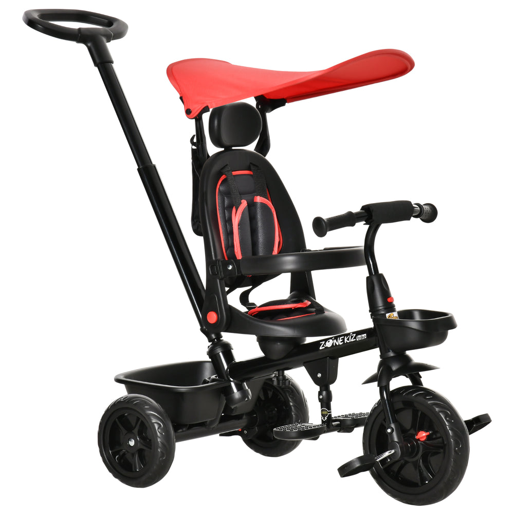 4 in 1 Kids Tricycle with Reversible Angle Adjustable Seat, Red