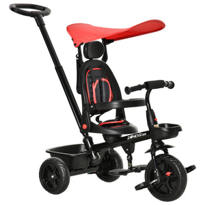 4 in 1 Kids Tricycle with Reversible Angle Adjustable Seat, Red
