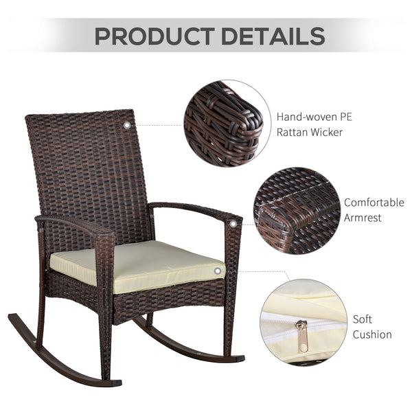 3-piece garden set in woven resin, cream white