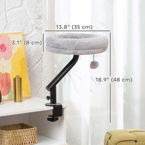 360° rotating and height-adjustable cat desk bed