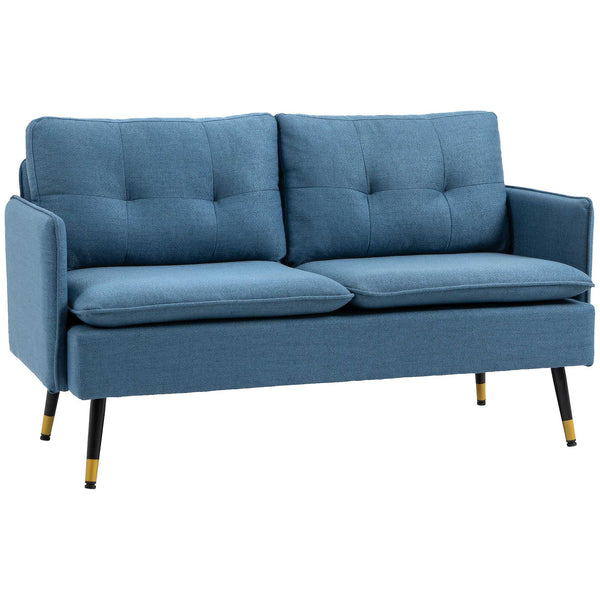 Dark Blue Button Tufted Loveseat Sofa