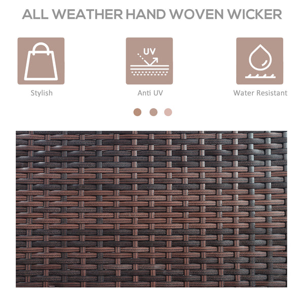 Outdoor storage cabinet in woven rattan with drawer, brown