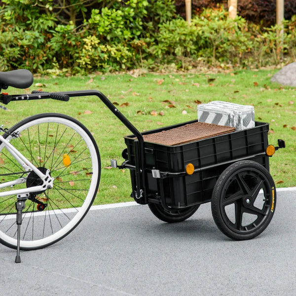 Multifunctional steel bicycle trailer, grey