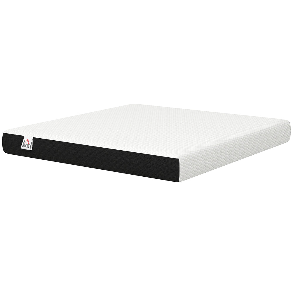 8" Cooling Memory Foam King Mattress, Medium-Firm Comfort and Lumbar Support – White and Gray