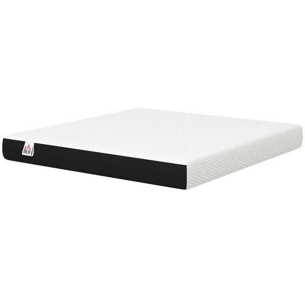 8" Cooling Memory Foam King Mattress, Medium-Firm Comfort and Lumbar Support – White and Gray