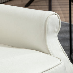 Recliner chair with footrest, cream white