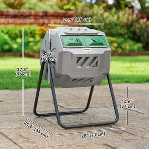 Rotary composter, 163 litres (43 gallons), sliding doors, 