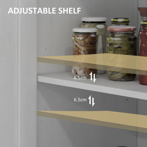 Barn Door Buffet with Adjustable Shelf, White