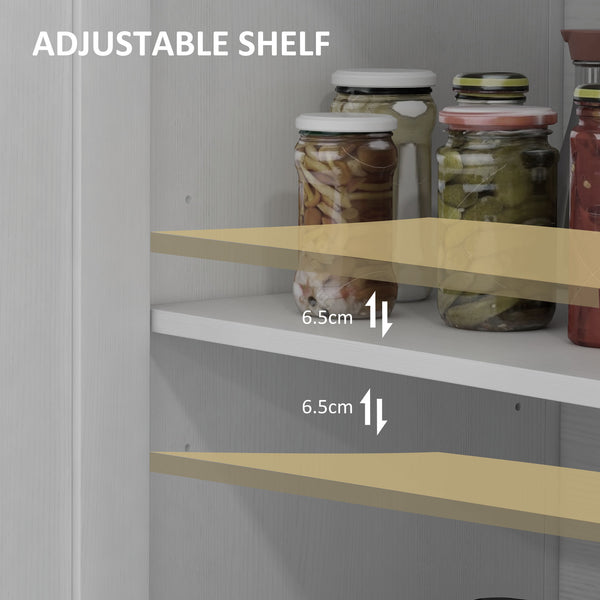 Barn Door Buffet with Adjustable Shelf, White
