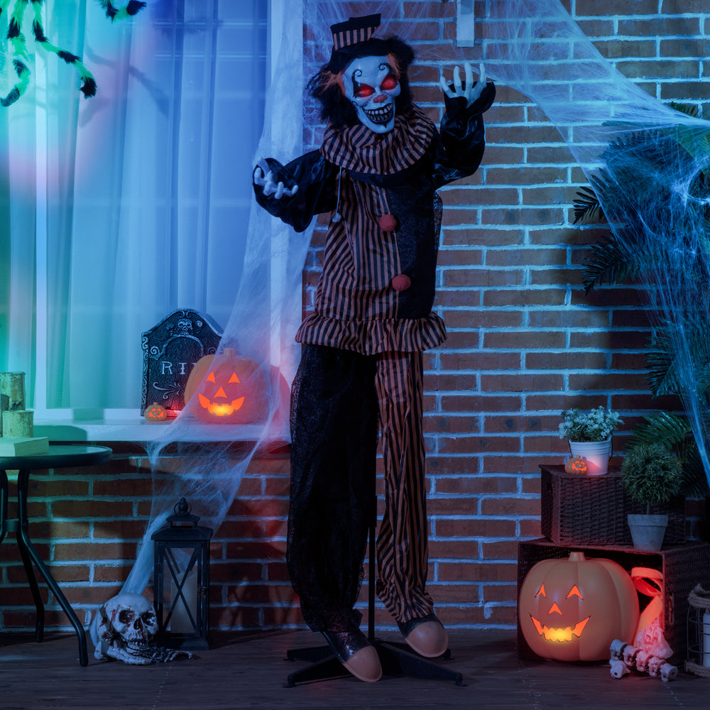 1.6m Life Size Clown Outdoor Halloween Decoration with Light-Up Eyes