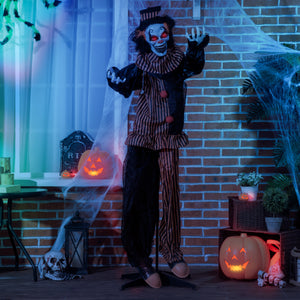 1.6m Life Size Clown Outdoor Halloween Decoration with Light-Up Eyes