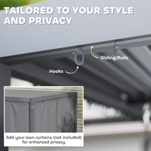 10' x 10' Louvered Pergola with Adjustable Metal Roof and Hardtop Aluminum Frame with Drainage System