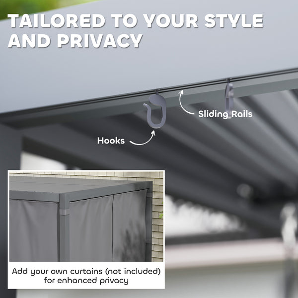 10' x 10' Louvered Pergola with Adjustable Metal Roof and Hardtop Aluminum Frame with Drainage System