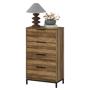 Bedroom chest of drawers, 4 drawer storage tower, natural color