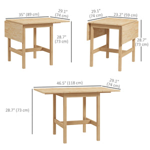 Country-style drop-leaf kitchen table for small spaces